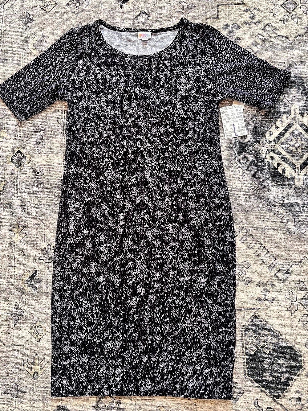 LuLaRoe Julia Dress Black & White Size Large NWT